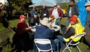 DSCN2608 Helmet on left is Arthur VA3BIT, Jeffrey VA3PEW in red shirt, Tyler VA3TLY with Don VE3IGN behind, Stuart VA3SIO,Richard VA3RLA with Thane VA3TTM behind, Raj VA3RZT,Al VE3ZTU in black hat, RogerVA3EGY and Neil VE3PUE with back to camera